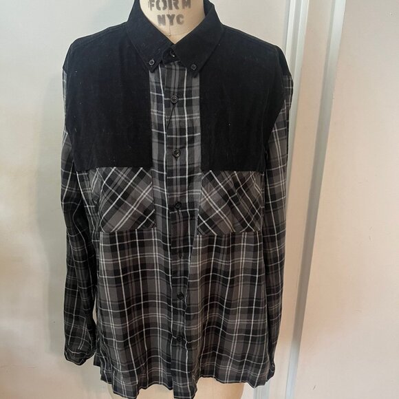 NWT O.N.S Men's Plaid Flannel and Corduroy Shirt  Size Medium - Picture 1 of 7